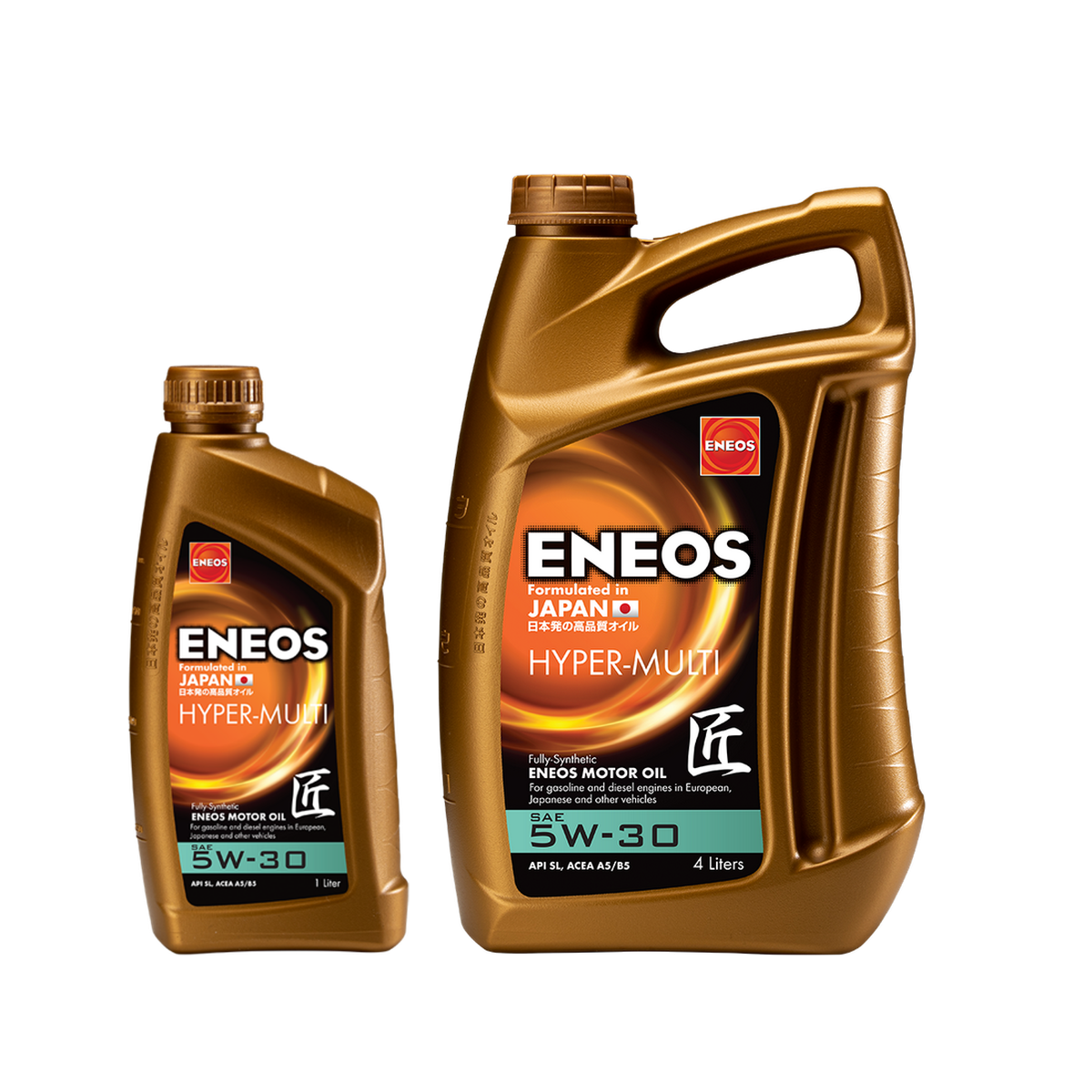 ENEOS Hyper Multi 5W-30 motorolaj – 1 és 4 literes flakon együtt, 5 literes csomag