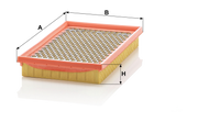 MANN-FILTER C 2552/2 – gyári méretrajz