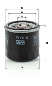 MANN-FILTER W 6018 – gyári méretrajz